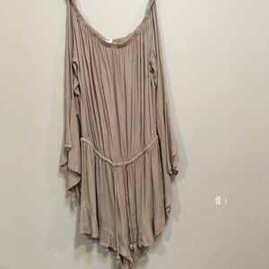 Taupe Off the Shoulder Romper
